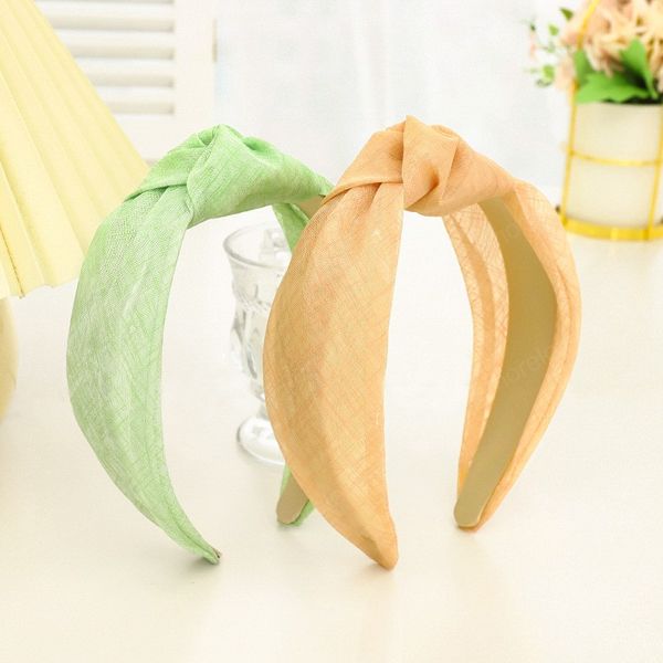 

women girls soft yarn knot hairband headband hair accessories, Silver