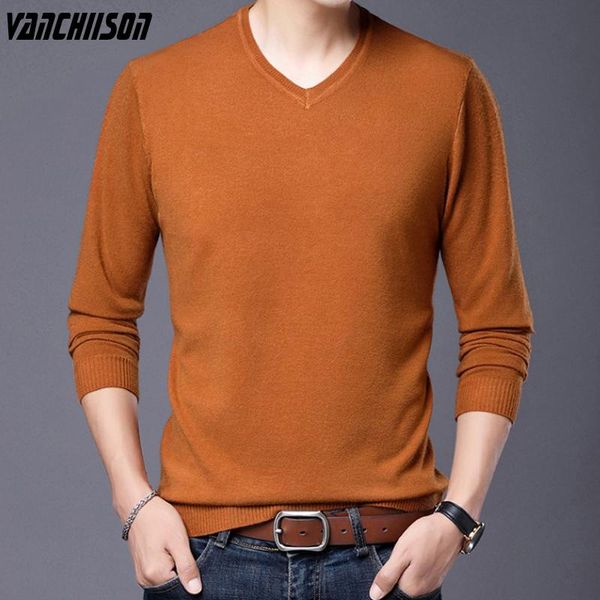 

men's sweaters mens brand wool sweater pullover jumpers v neck solid casual fashion yellow basic knit for autumn winter tujst55, White;black