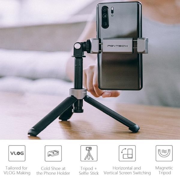 

tripod heads pgytech vlog mobile phone extension pole accessories led light microphone small video shooting