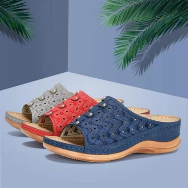 

sandals meijuner ladies summer slope heel platform slippers casual non-slip all-match super comfortable shoes, Black