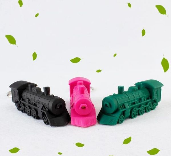 

party favor 200pcs/lot plastic led 3d vintage train shaped keychains with sound novelty children toy keyrings sn861