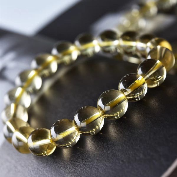 

natural yellow citrine quartz bracelet clear round beads woman men lemon citrine beads crystal 10mm 11mm 12mm 13mm aaaaa, Black