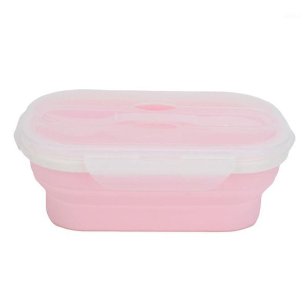 

storage bottles & jars 1 piece silicone bento foldable foods storages containers portable folding lunch box boxes