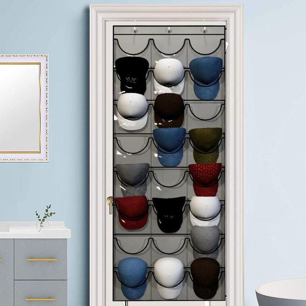 

hooks & rails hat rack 24 clear store display your baseball cap collection for door wall home organizer storage holder