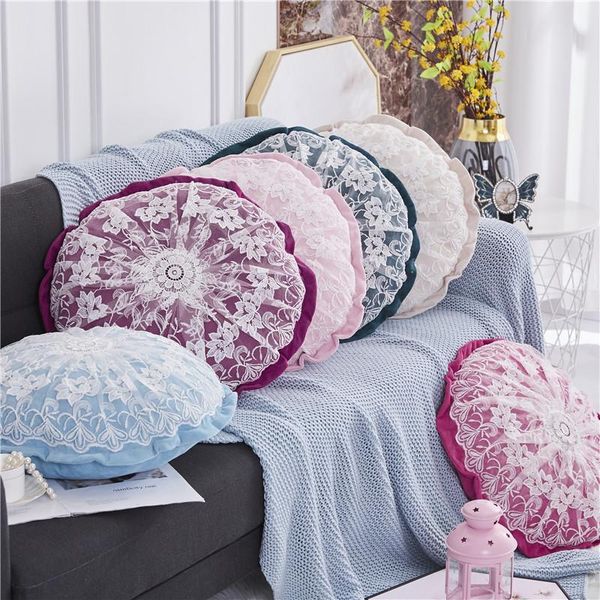 

pillow case cotton embroidered round thicken pillowcase simple fashion soft throw for home/el decor