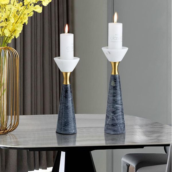 

decorative objects & figurines european style luxury marble candlesticks romantic candlelight dinner candles american restaurant deskdec