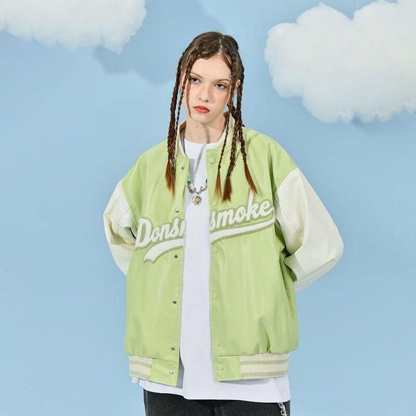 

women's jackets bomber jacket women baseball uniform american casual green embroidered autumn coat classic streetwear vintage clothin, Black;brown