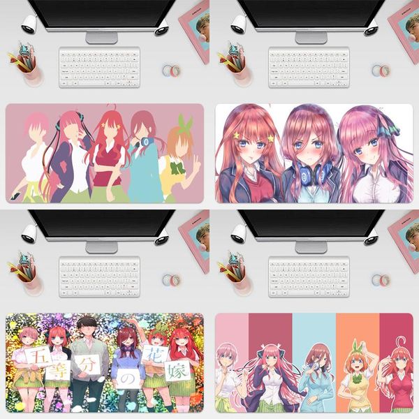 

mouse pads & wrist rests go toubun no hanayome quintessential quintuplets large pad gaming mousepad natural rubber locking edge mat
