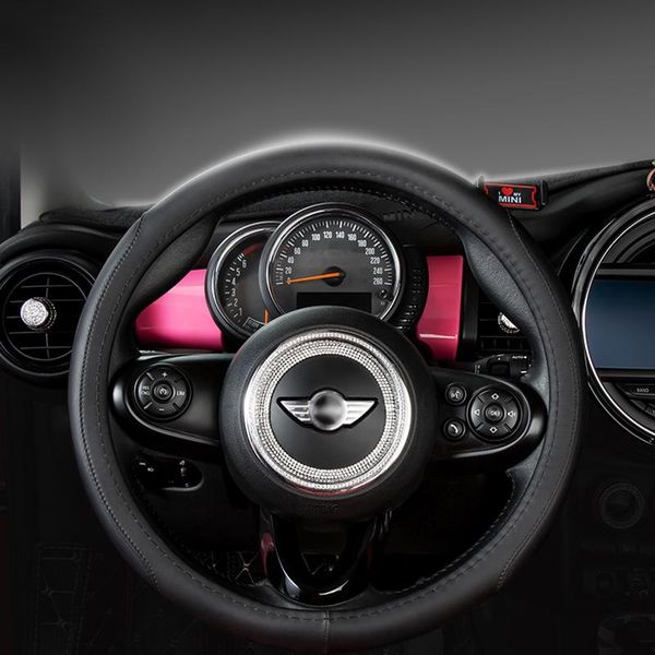 

steering wheel covers pu leather cover car interior accessories for mini cooper s jcw one f54 f55 f56 f60 r60 r61 styling