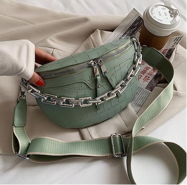 

waist bags 2021 women pu fanny packs solid color fashion chest