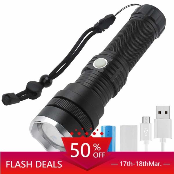 

ultra-powerful 2000-lumen rechargeable [2021 upgraded] led torch with 3 adjustable brightness modes, zoom and waterproof coating flashlights