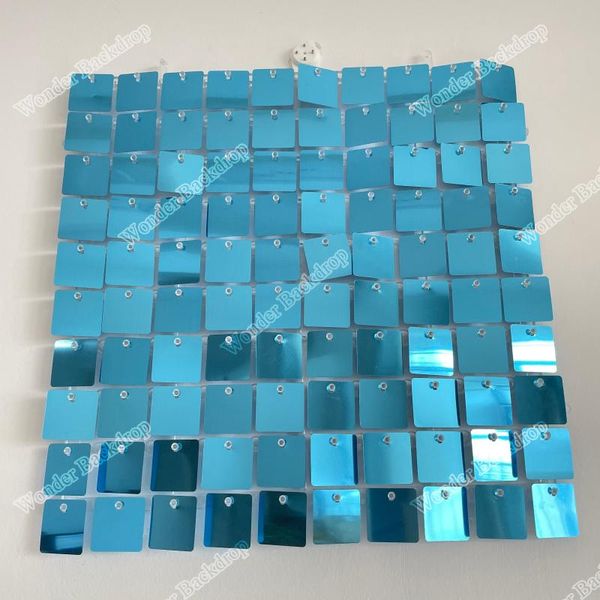 

party decoration customized 1x1ft each panel shiny blue sequin shimmer wall background for stage