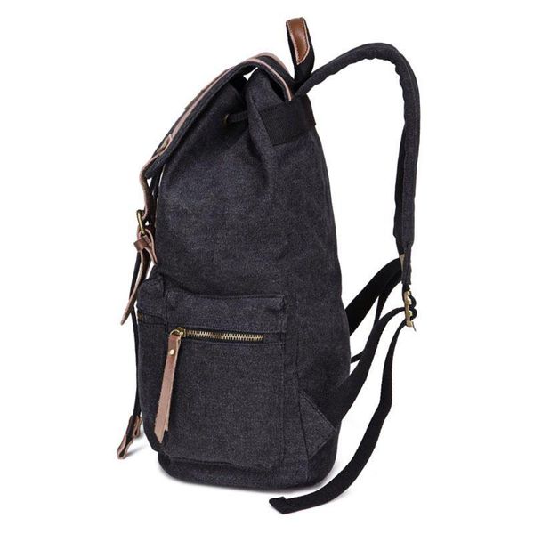 

backpack vintage canvas rucksack men student daypack for school travel hiking