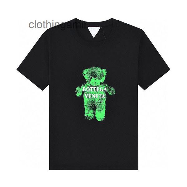 

2022 designer t-shirts bottegas fashion t shirts venetas summer short sleeved t-shirt three-dimensional foaming letters small bear, White;black
