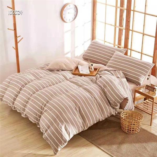 

bedding sets camel stripes set fashion ab design skin-friend cotton fabric quilt cover sheet pillowcases enjoy soft night oceania