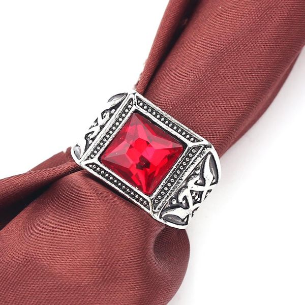 

wedding rings wholesale red luxury ring for women antique silver plated perfect cut zircon crystal ladies engagement, Slivery;golden