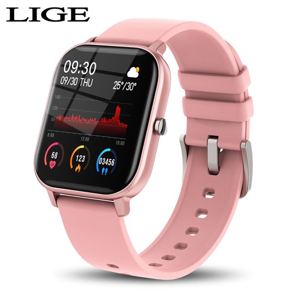 

lige new p8 1.4 inch full touch women digital watches waterproof sports for xiaomi iphone multifunctional electronic watch meng, Slivery;brown