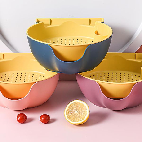 

storage baskets multifunctional mixing bowl with handle plastic colander drain basket fruit vegetable washing strainer drainer kitchen acces