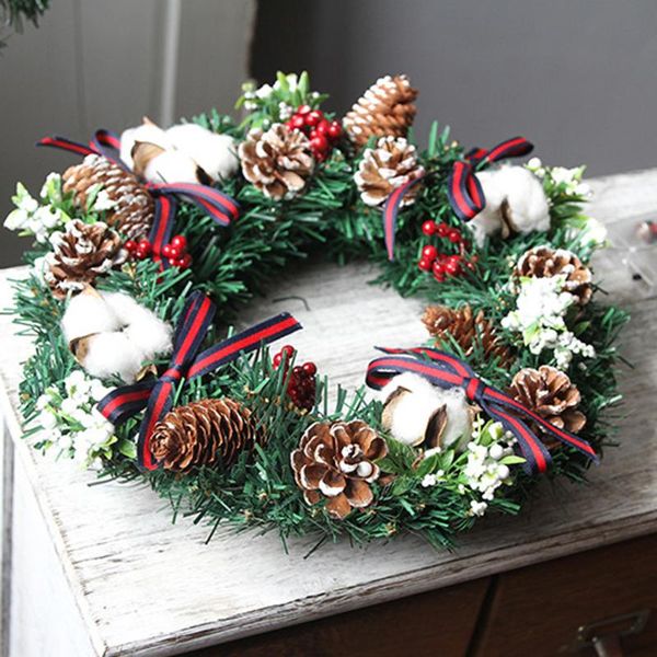 

merry christmas atmospheres ornament gift wreath front door pinecone bowknot hang act the role ofing living room wall decorative flowers & w