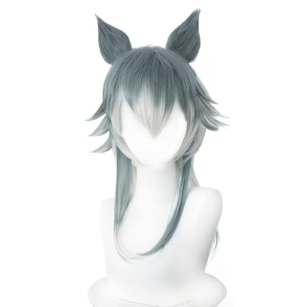 

anime beastars legoshi wig wolf ears personified beasts cosplay gradient colors short bobo hair halloween, Black