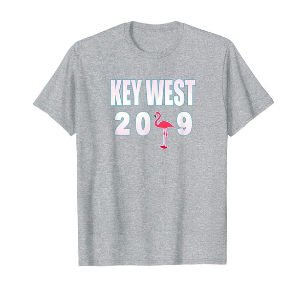 

key west flamingo vacation 2019 t-shirt, White;black