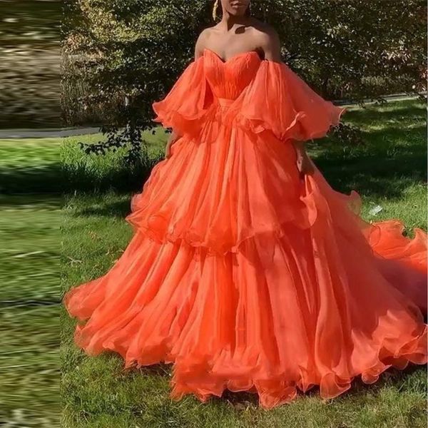 

casual dresses 2021 orange long sleeve cupcake slash neck formal evening prom party for women elegant female ladies ball gown clothing, Black;gray