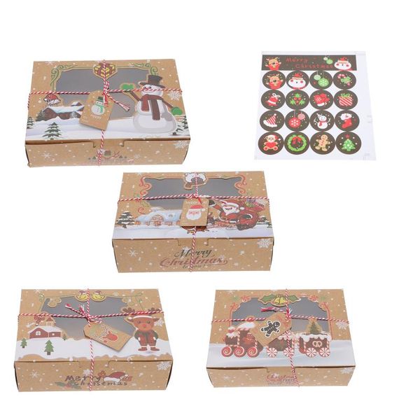 

gift wrap 4pcs delicate christmas humanoid gingerbread storage boxes kraft paper