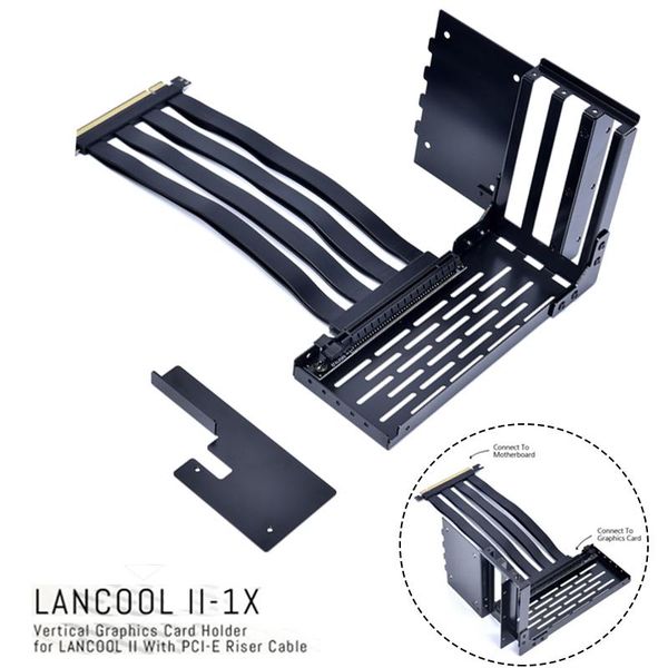 

vertical gpu support for lancool ii case with pci-e riser cable, graphic card holder mounting bracket lancool-ii-1x fans & coolings