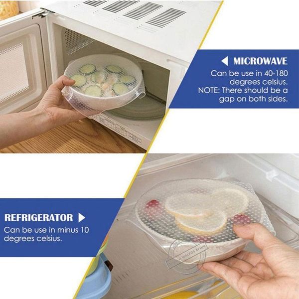 

food savers & storage containers 3pcs/set grade keeping hygienic wrap reusable vacuum cover stretch lid wraps high seal silicone b9s0