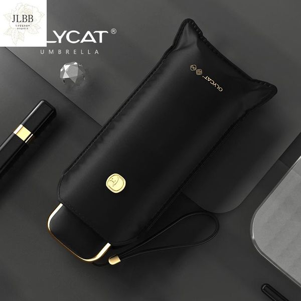 

umbrellas olycat anti uv flat foldable sun mini umbrella kids windproof 6k sombrilla five fold cute portable upf50+ parasol