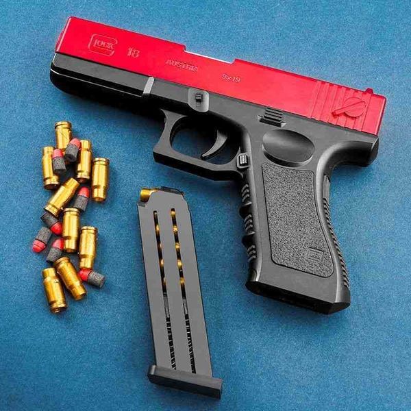 

shell throwing glock desert eagle colt pistol bullet soft glue children machine boy toy gun