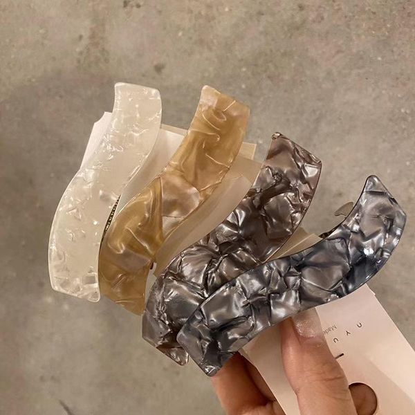 

korean retro wavy model hair clips women girls scrunchies a word barrettes acetic acid alloy floral hairpins jewelry accessories wholesale, Golden;silver