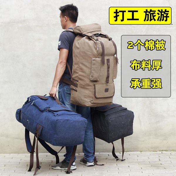 

duffel bags large luggage capacity canvas outdoor backpack multifunction man's travel oversized