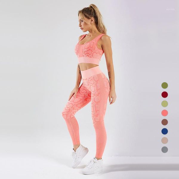 

yoga outfit 2pcs seamless set women fitness gym female sportswear high waist leggings sports suits long sleeve workout clothes