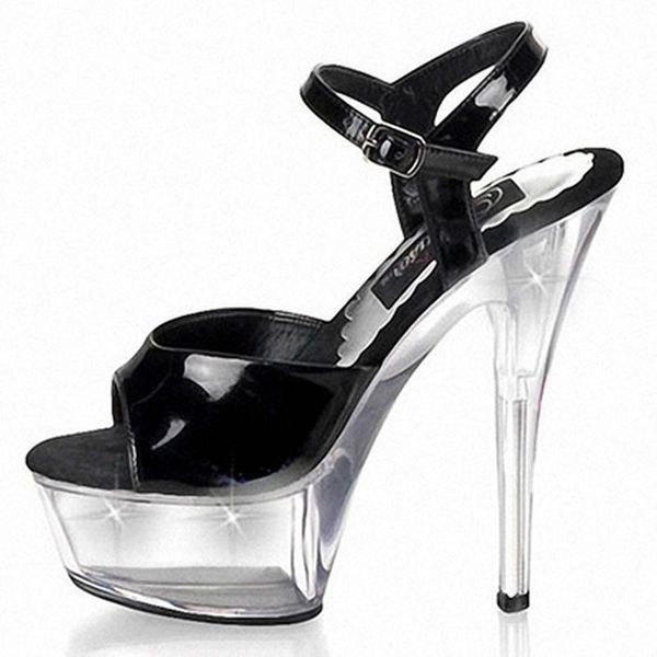 

dress shoes mclubgirl 15cm heels super high heels, all kinds of princess and lady dance shoes, night show, simple sandals lyp, Black