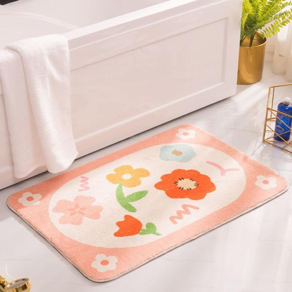 

carpets cartoon pattern pashmina bath mat home decoration door non-slip absorbent bathroom doormat super soft fiber rug