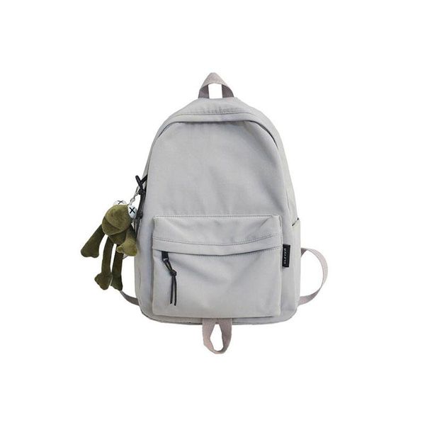 

spring student nylon school bag solid color men and women waterproof backpack