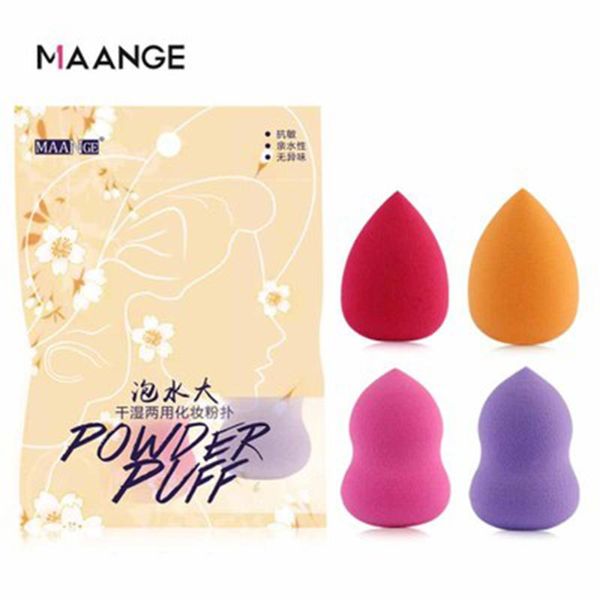 

maange 4 color sponge cosmetic puff wet and dry makeup foundation powder make up facial contour beauty tool kit wholesale sponges, applicato