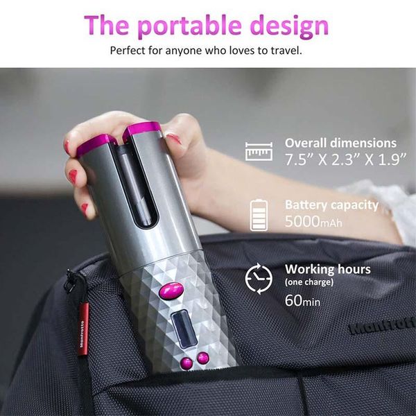 

craft tools usb rechargeable curling iron automatic fast heating ceramic barrel hair curlers titanium auto styler