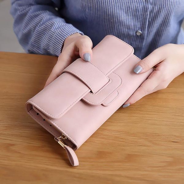 

purse wallet long women's handbag 2021 carteira masculina, White