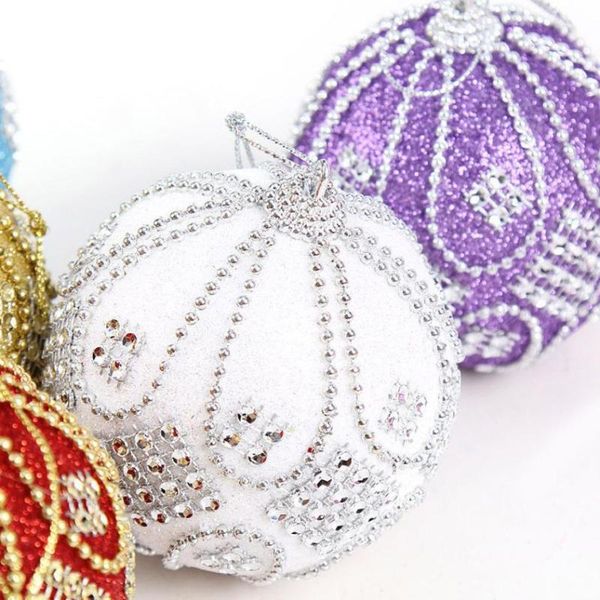

party decoration christmas rhinestone glitter baubles balls xmas tree ornament 8cm