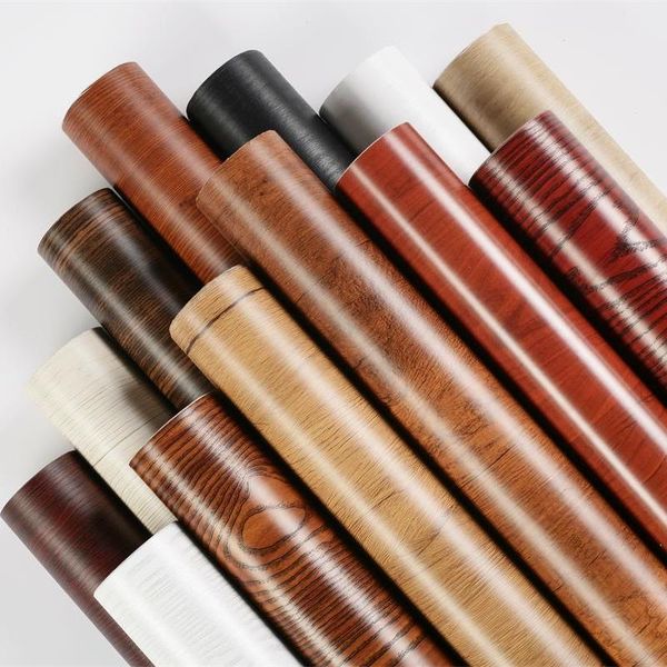

waterproof self adhesive wallpaper roll furniture cabinets decorative for diy home decor film wood grain stickers wallpapers