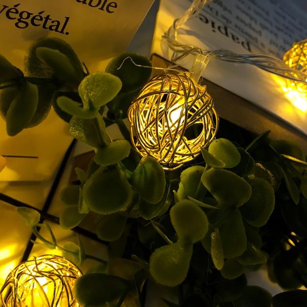 

string lights, 13ft 20 globe iron balls decoration light indoor fairy lights decorative for bedroom party (warm wh strings led