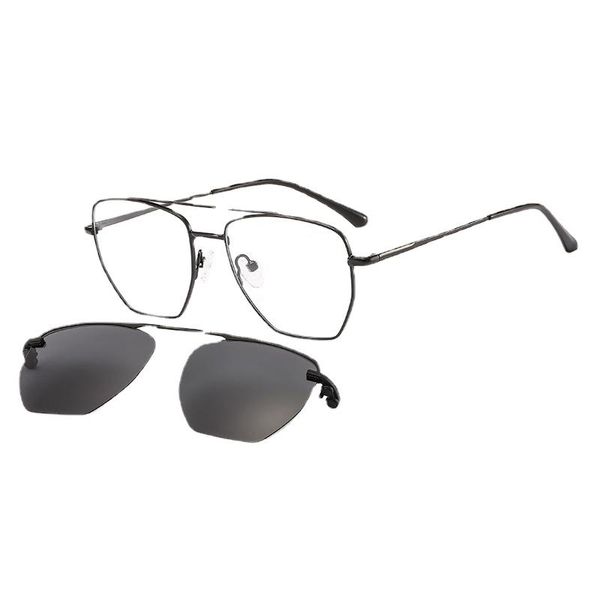 Fashion Sunglasses Cornici Lenspace Vintage Clip in metallo magnetico vintage su plaraized 2 in 1 Occhiali da vista per uomo ottico DP33084