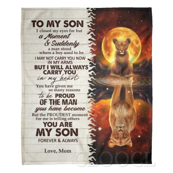 

cloocl to my son flannel blanket 3d graphic lion from mom i closed my eyes for but a moment blankets keep warm plush quilts