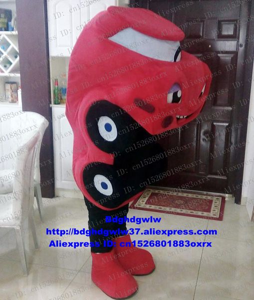 Trajes da mascote vermelho saloon carro limusine sedan automóvel táxi táxi mascote traje adulto personagem marca identidade pessoas usam zx967