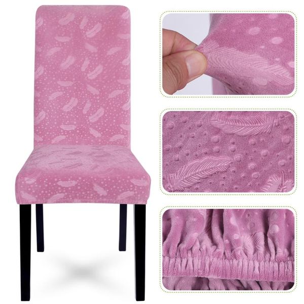 

chair covers velvet thick cotton stretch dining room seat cover elastic protective case for home wedding banquet