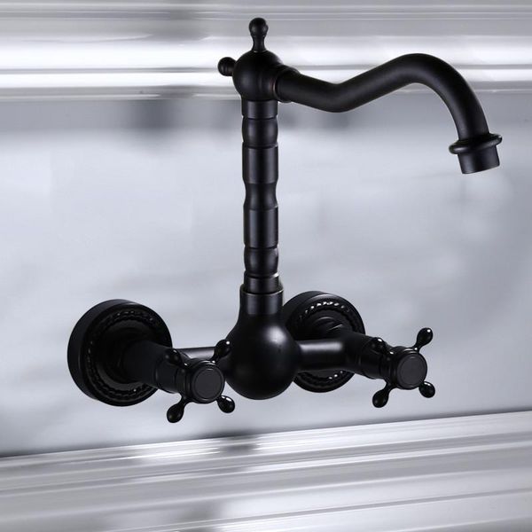 

bathroom basin faucets solid brass sink mixer tap & cold in-wall mounted dual handle black rotating kitchen faucet