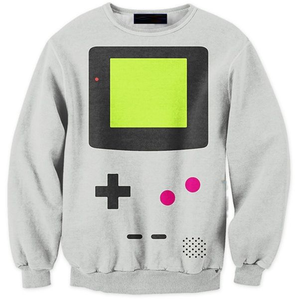 

men's 3d game machine printed sweater long sleeve pullover trendy men's sweater-0262, Black