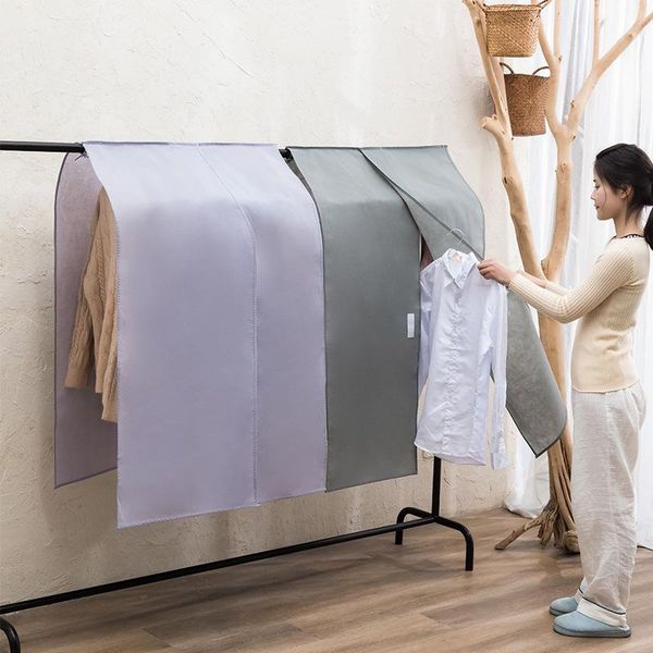 

clothing & wardrobe storage solid color dust cover for coat suit sweater costume non-woven organizer s/l dust-proof bags hanging case